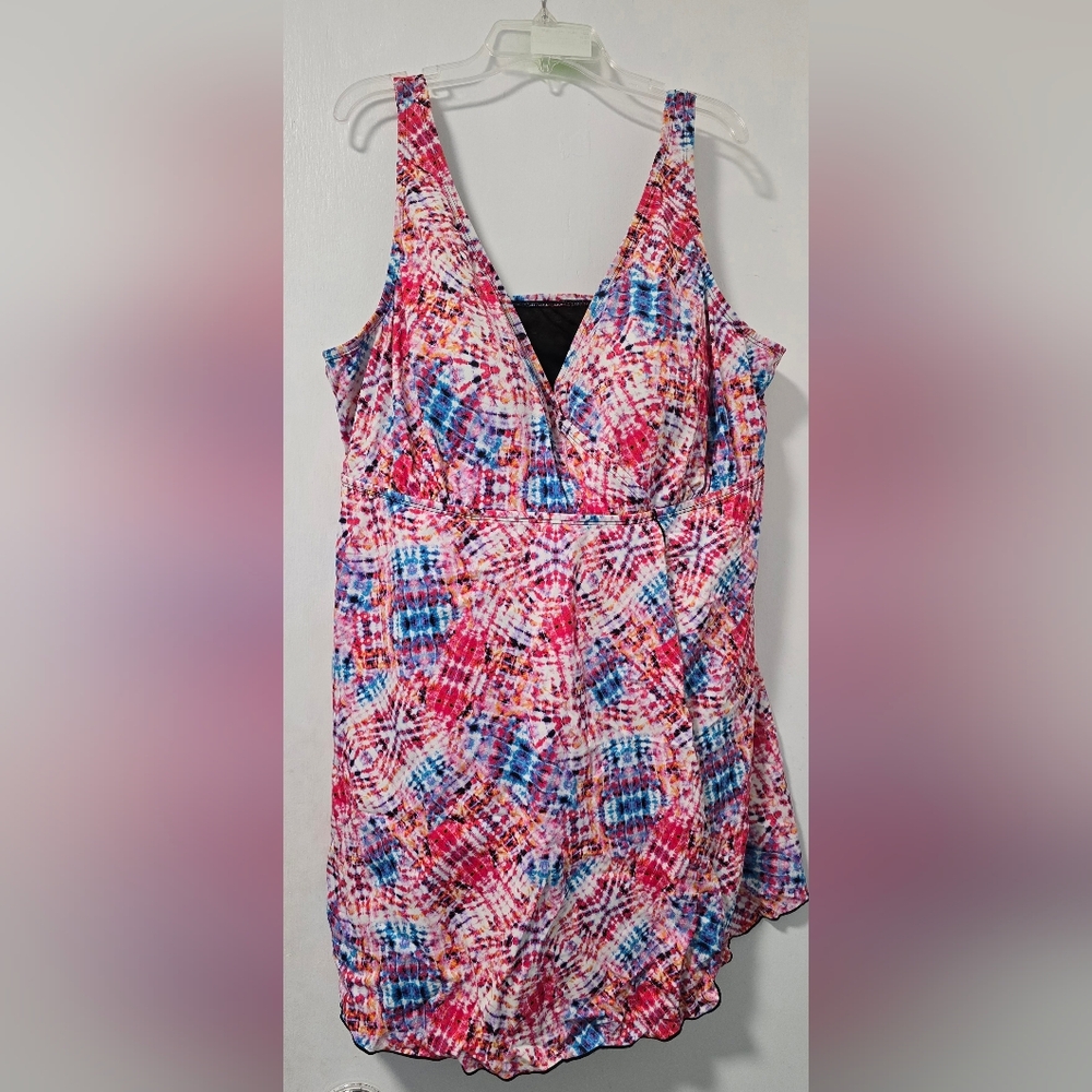 Colorful Tie-Dye Women's Swim Dress